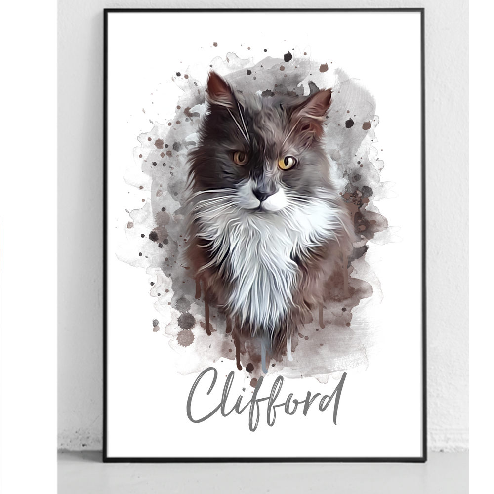 Paint Splat Pet Portrait Print Gift #5 image