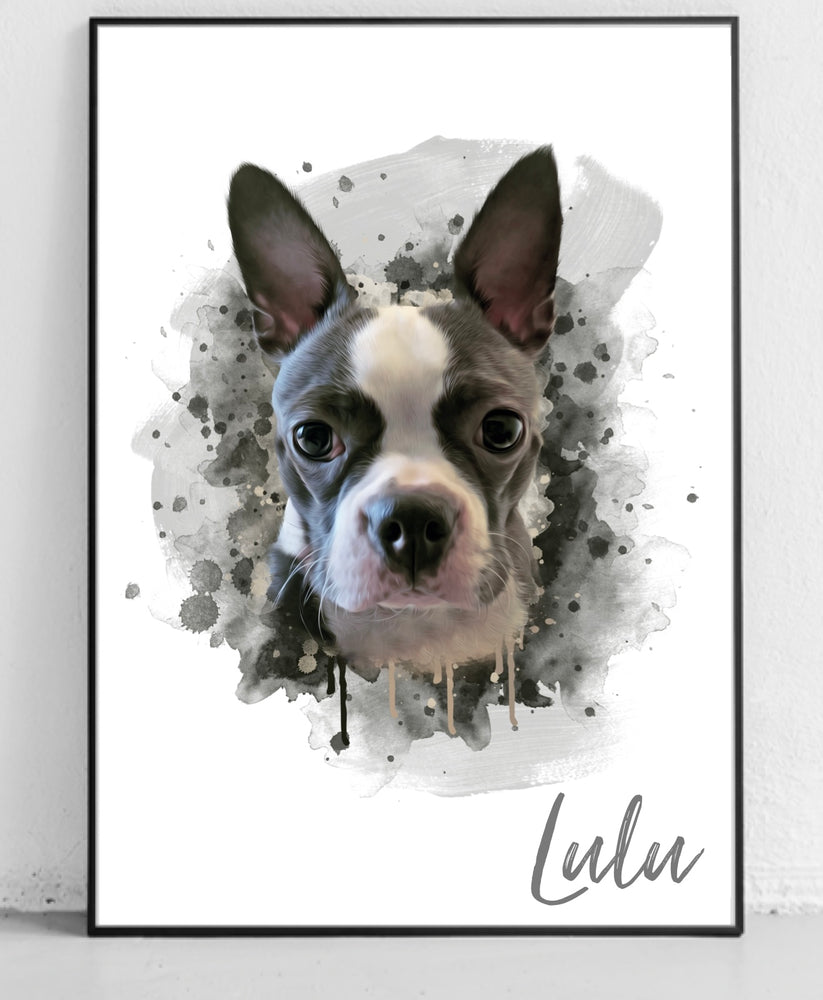 Paint Splat Pet Portrait Print Gift #1 image