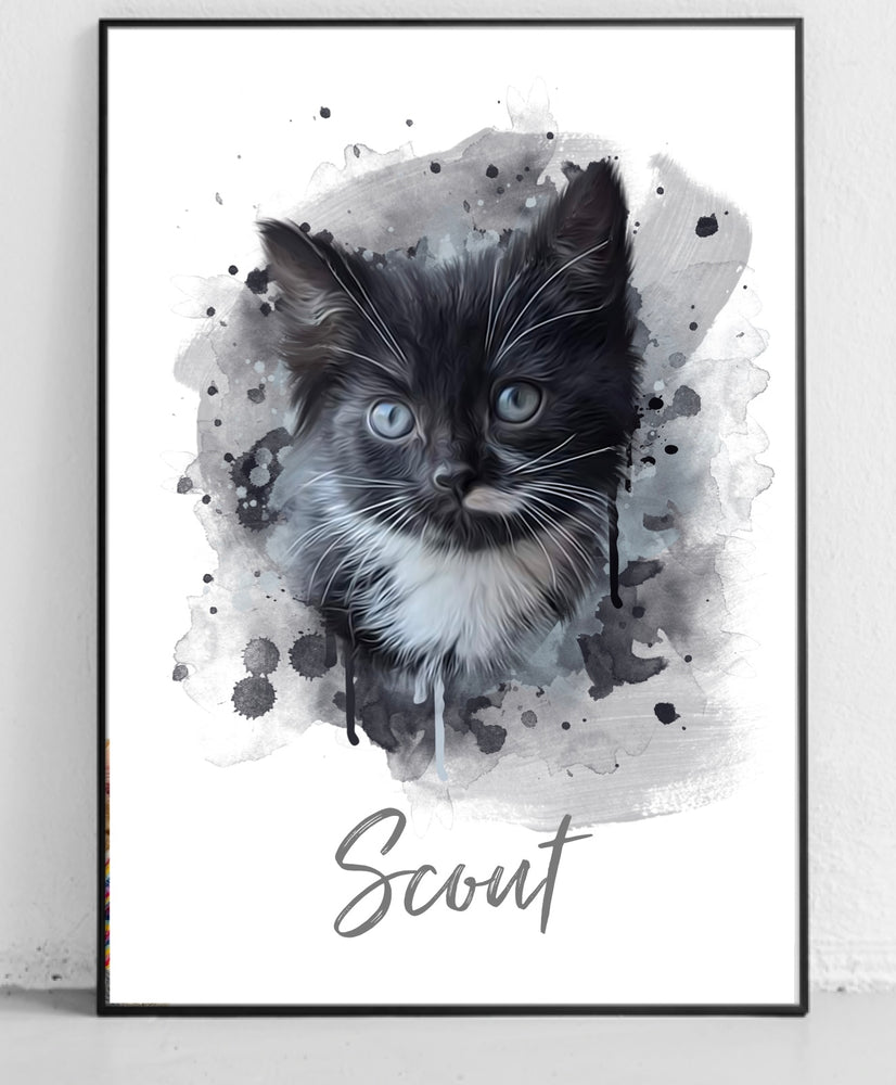 Paint Splat Pet Portrait Print Gift #3 image