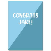 Personalised Blue 2 Tone Congrats Card