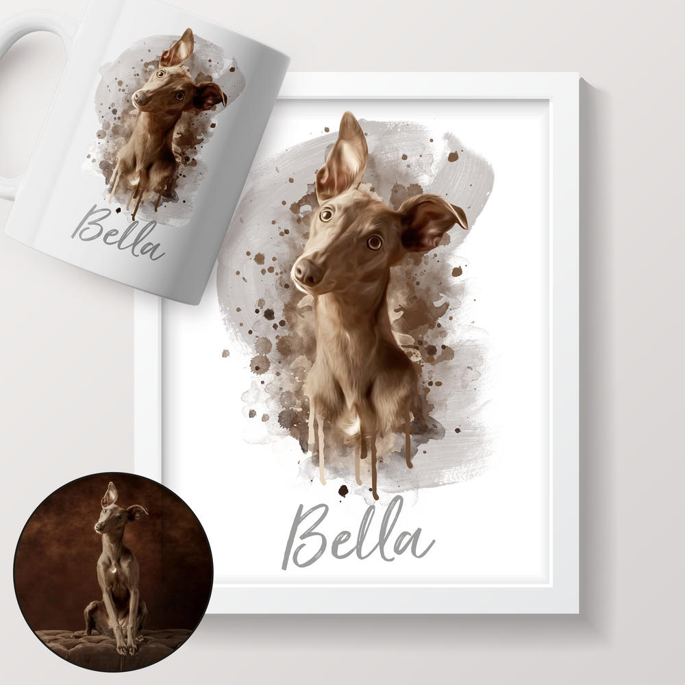 Paint Splat Pet Portrait Print Gift #2 image