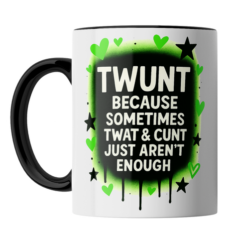 New Twunt Mug- Green Graffiti