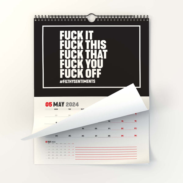 2024 Black Filthy Sentiments Wall Calendar