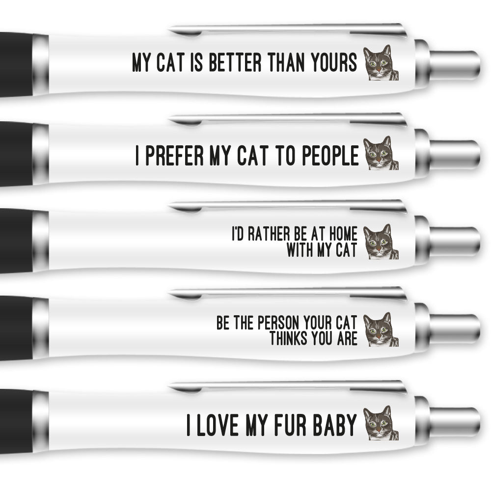 Starlush Cat Lovers Pens Funny Pen Set of 6 Gift for Pet Lover