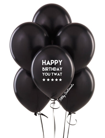 Happy Birthday Twat Balloons (Pack Of 5)