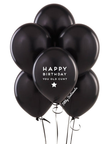 Happy Birthday Old Cunt Balloons (Pack Of 5)